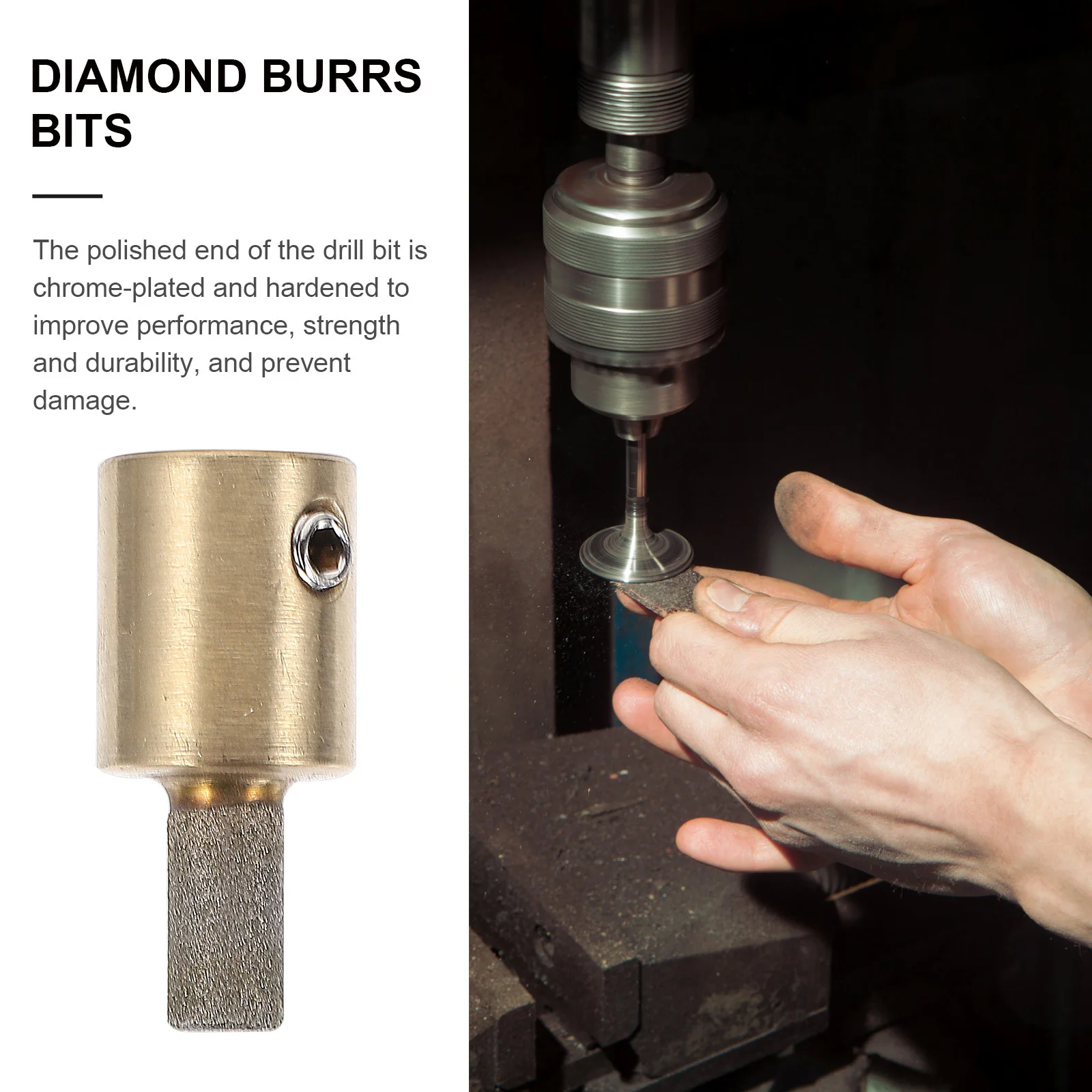 

1Set Diamond Burr Drill Head Polishing Bit Grinding Bit Carving Engraving Glass Abrasive Tool Diamond Burrs Bits