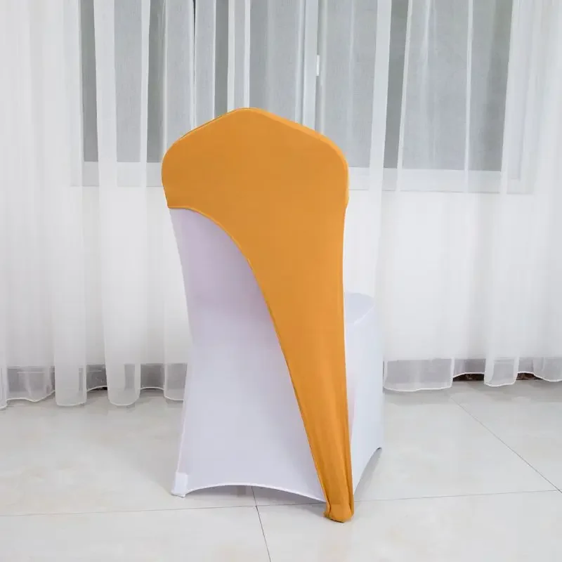 1/6/12pcs Chair Caps Cover Spandex Chair Hood Sash Hat Bands Folding Stretch Elastic Cover for Wedding Holidays Banquets Party