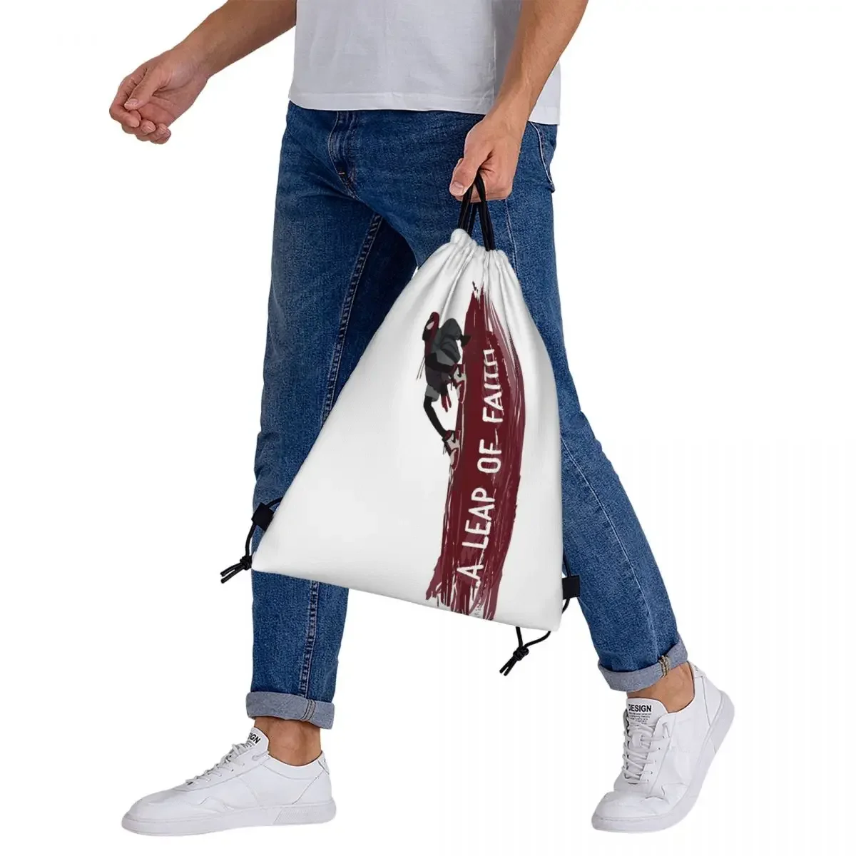 A Leap Of Faith Backpacks Multi-function Portable Drawstring Bags Drawstring Bundle Pocket Sports Bag Book Bag For Travel School