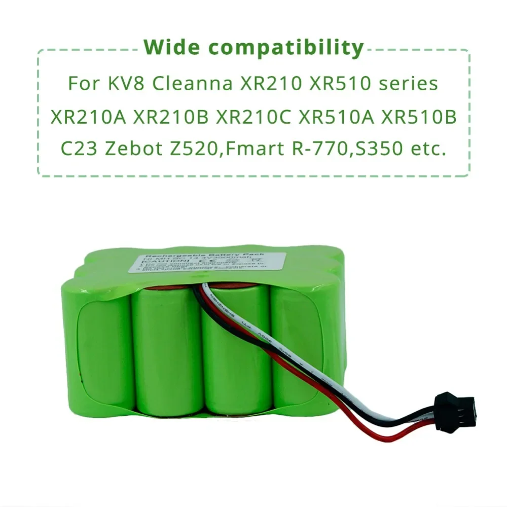 New Type 14.4V SC 3500mAh Ni-MH Vacuum Cleaner battery for KV8 Cleanna XR210 XR510 series Zebot Z520 Fmart R770 S350