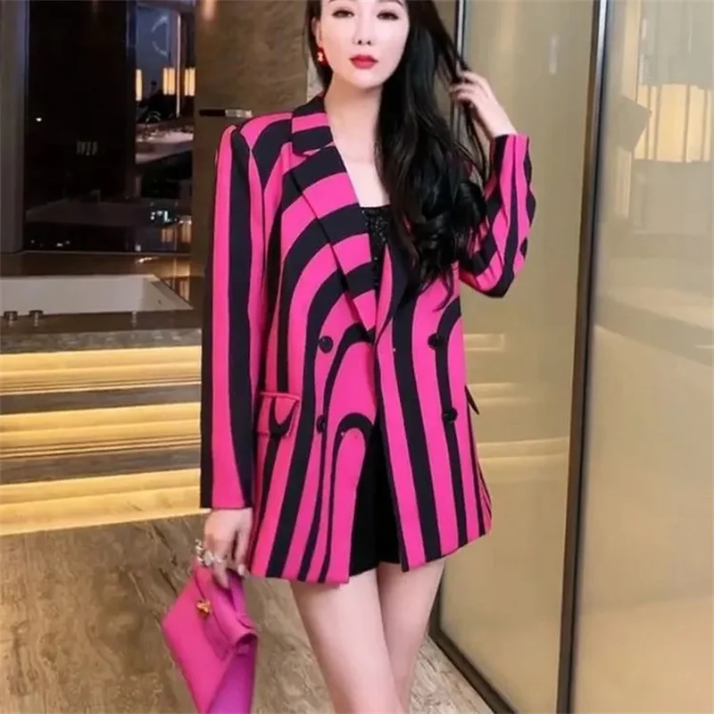 بدلة على الموضة سترة المرأة ربيع الخريف ملابس خارجية 2025 جديد المرأة السترة الراقية دعوى معطف المرأة الكورية تلقي عالية الثناء