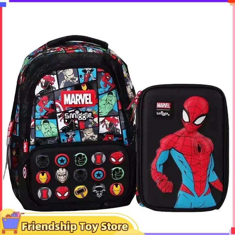 

Genuine Australia Smiggle Elementary School Children Backpack Schoolbag Boy Marvel Large Capacity Cartoon Shaped Bag Pencil Case