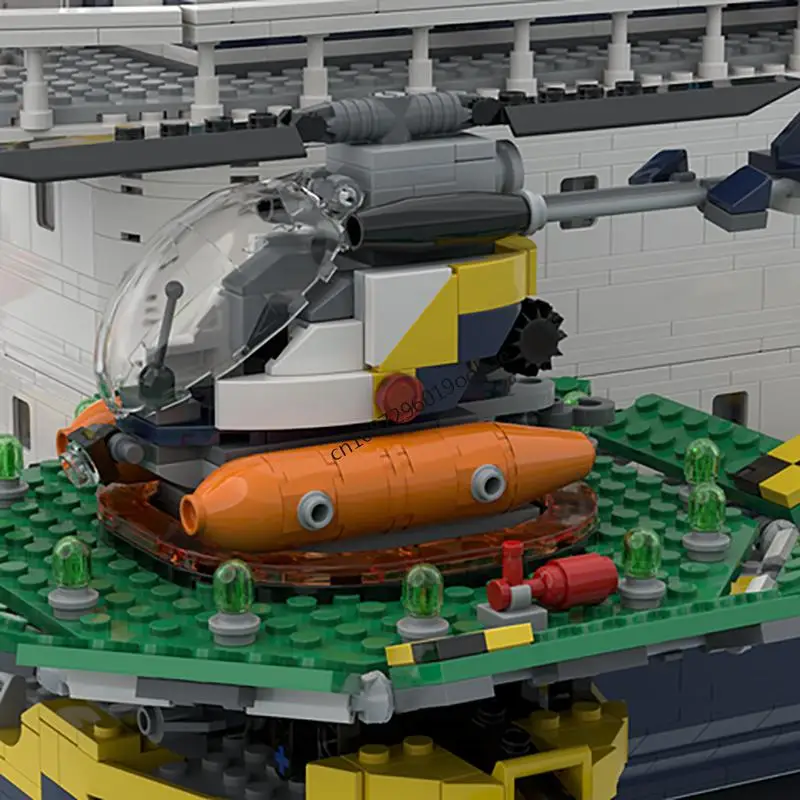 8200PCS MOC city Deep Sea Catamaran Research Vessel model DIY creative ideas Technology Child Toy Assembly Puzzle birthday Gift