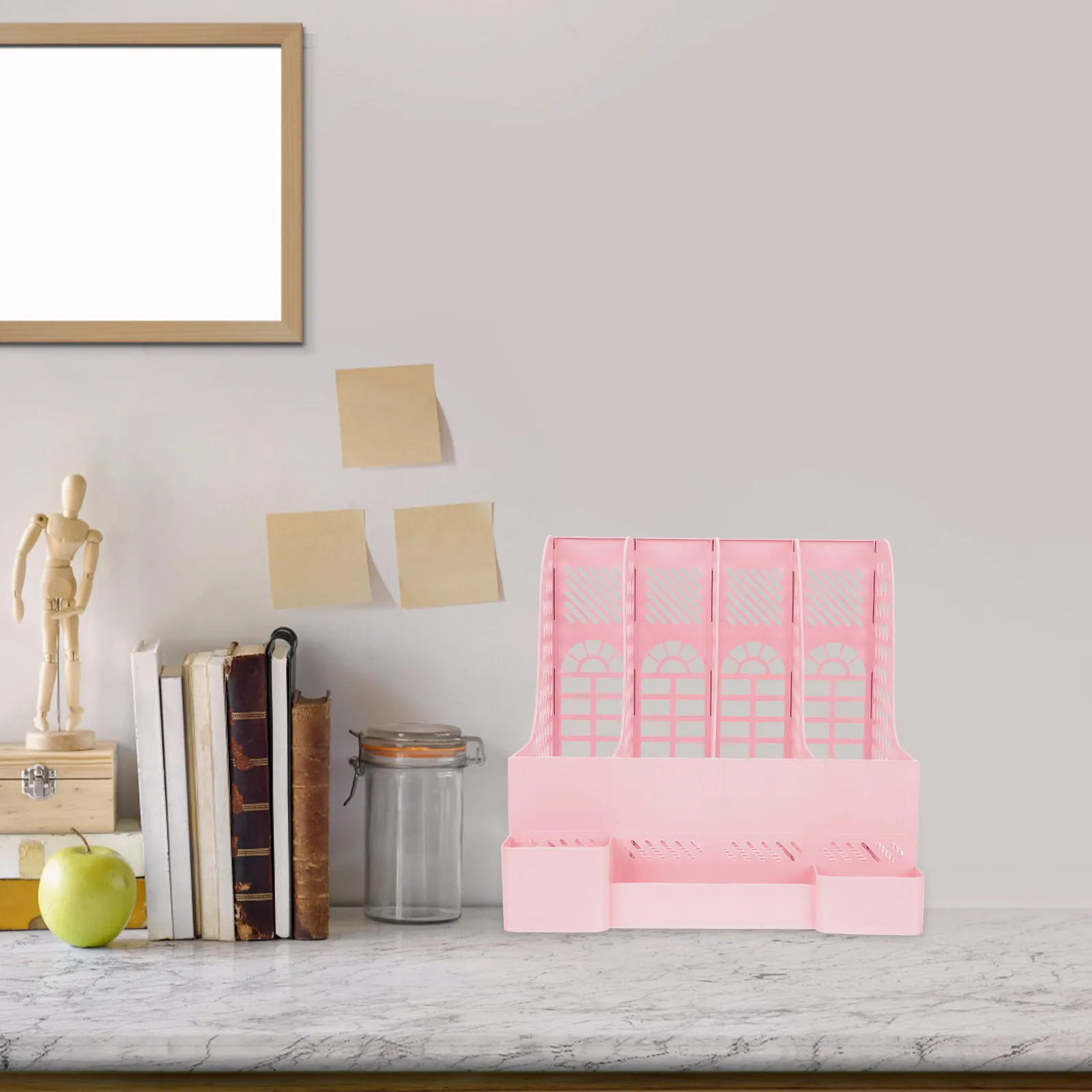 Household File Organizer Practical Plastic Multi-Function Office Desktop Book Magazine Holder File Rack