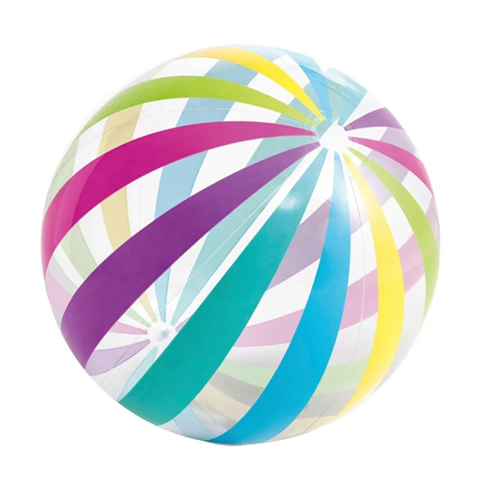

Inflatable Design Inflatable Beach Ball Striped Pattern Transparent Material Colorful Striped Ball Sports Props Fun