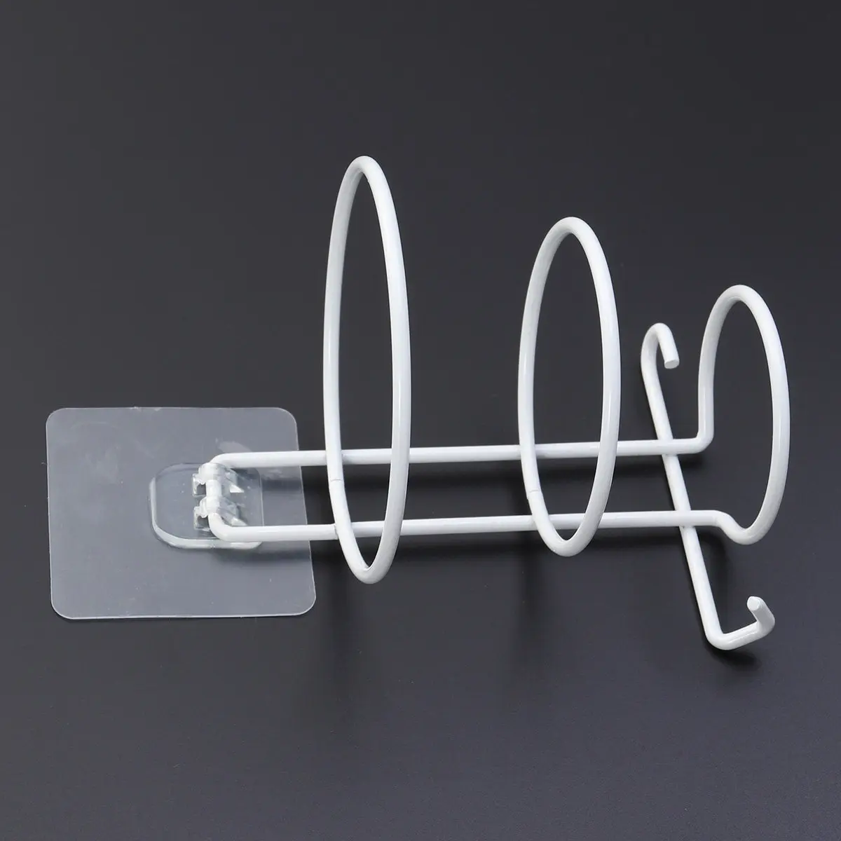 Hair Dryer Rack Wall Mounted White Iron Vintage Bathroom Storage Holder Hair Blower Organizer Space Saving Rust Proof Scratch