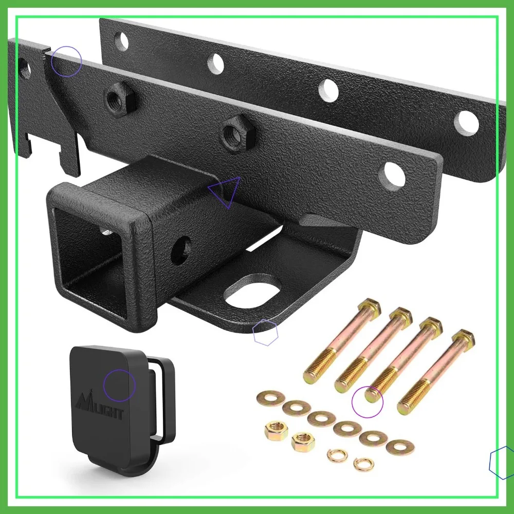 

2 Inch Rear Bumper Tow Hitch Receiver Kit for 2018-2025 Wrangler JL JLU 4 Door and 2 Door Models