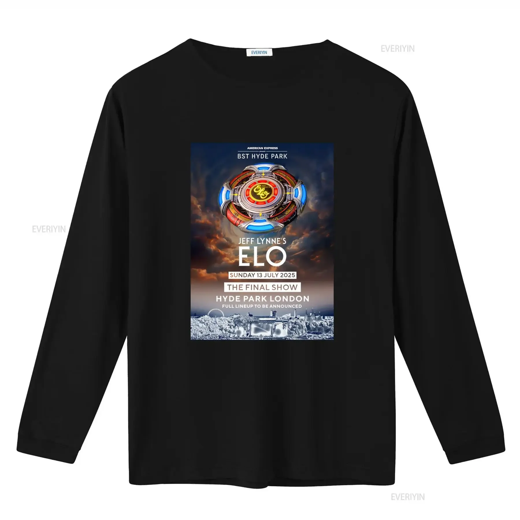 Jeff Lynne's ELO Hyde Park London 2025 Final Show T Shirt for Fans Limited Edition Concert Merch vintage Washed Stretched