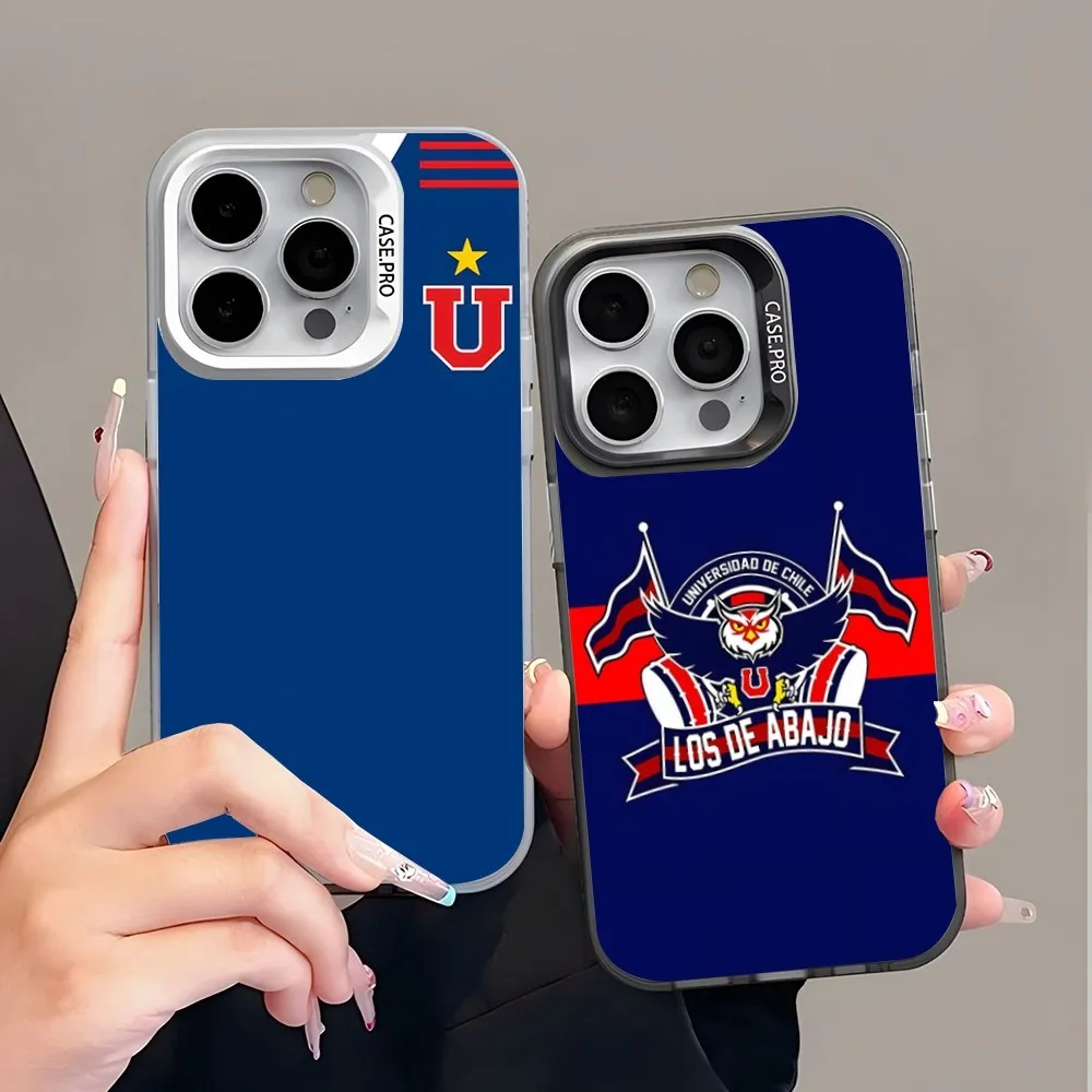 Chile University Logo Phone Case Trendy Brand Colored Silver Trendy For IPhone 15 14 13 12 Pro Max 11 2023 Fashion Couple