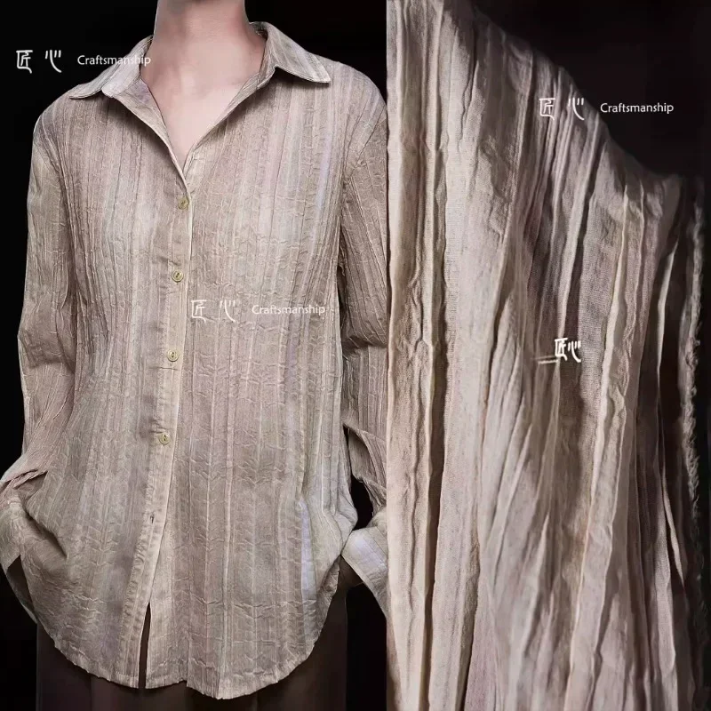 

Original Color Cracks Tree Patterns Pleats Fabric Recycled Creative Clothing Designer Fabrics for Sewing By The Yard Cloth