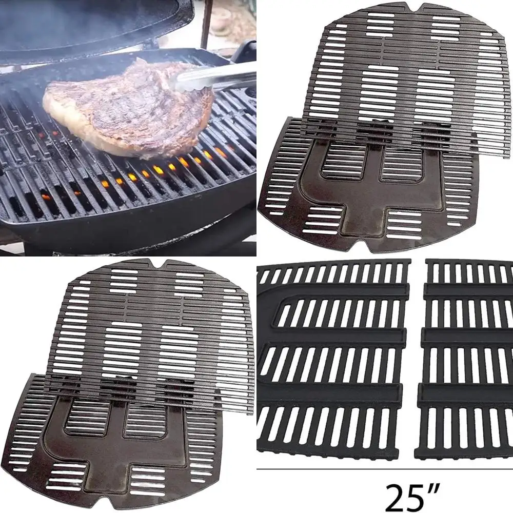 

2 шт., сменные чугунные кухонные сетки 25x17,8 дюйма для решеток серии 300, Q320, Q3000