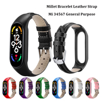 Leather Strap For Xiaomi Mi Band 7 6 5 Wristband Smart Watch Band Bracelet for xiaomi band 3 4 mi band 5 6 miband 7 Strap Correa