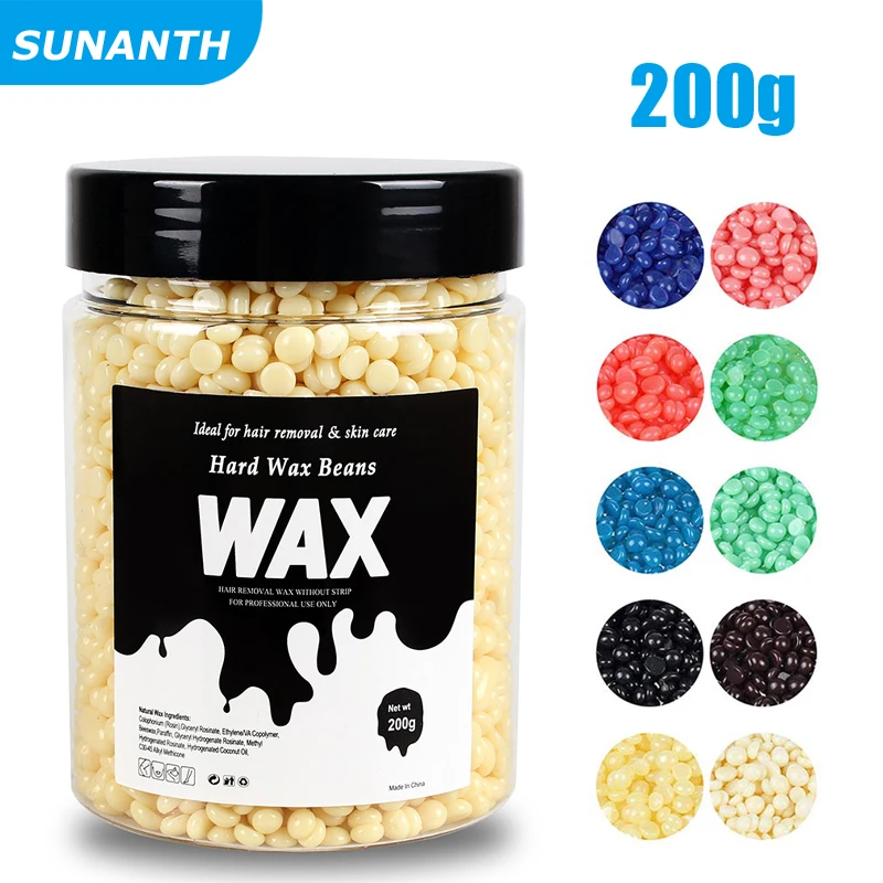 200g Unisex Hair Removal Wax Beans Brazilian Hard Waxing Fast Waxing Machine Hot Film Painless For Body Hairs Removal Beans