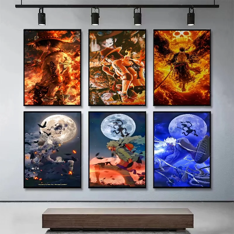 

1PC Straw Hat Pirates Popular Anime One Piece HD Poster Wall Art Waterproof Paper Sticker Coffee House Bar Room Wall Decor Gift