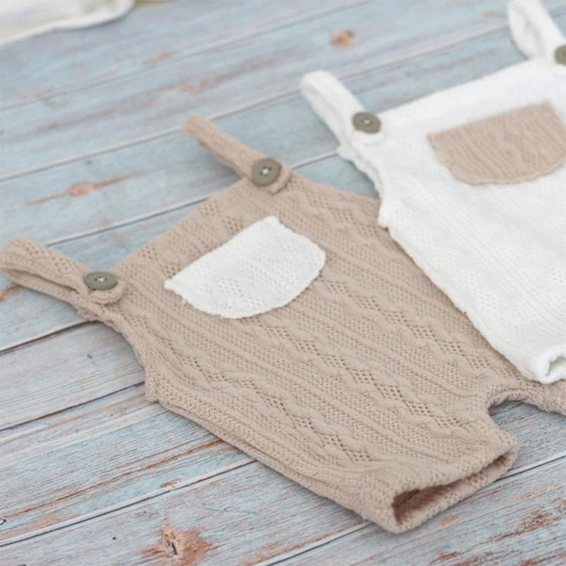 

J15U Upgraded Newborn Baby Photography Prop Hat Overalls Costume Babies Shower Gift