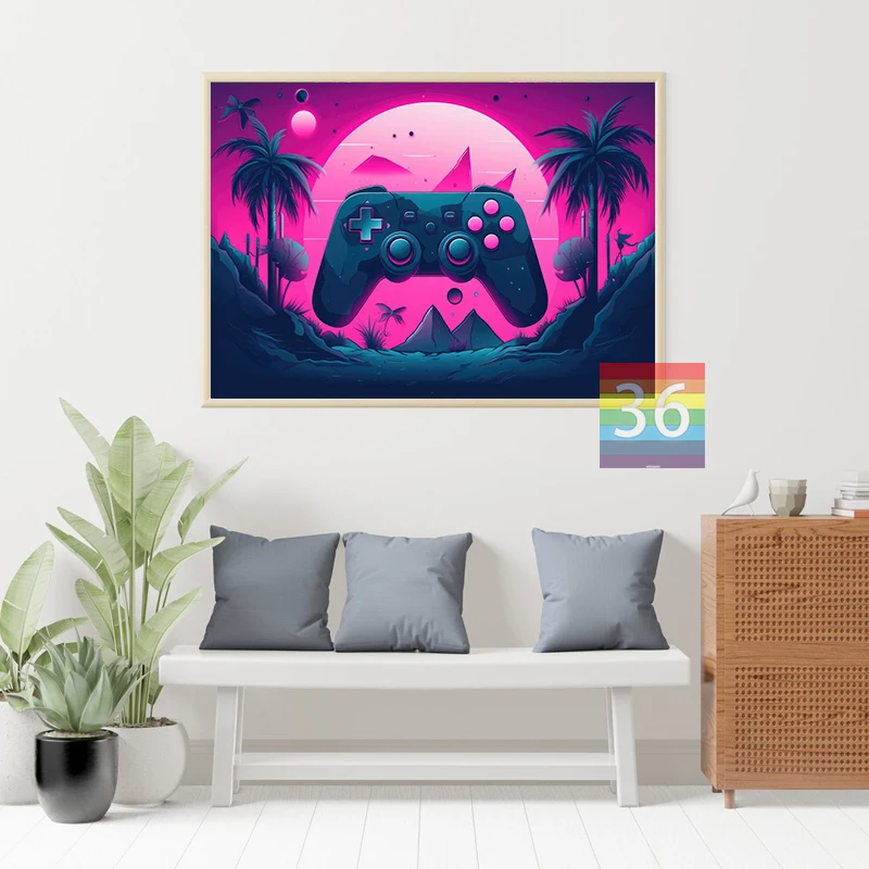 Fantasy Artwork Gaming World Poster Canvas Printing GamePad Games Console Fantasy Home Room Wall Decor Fantasy Painting Decor