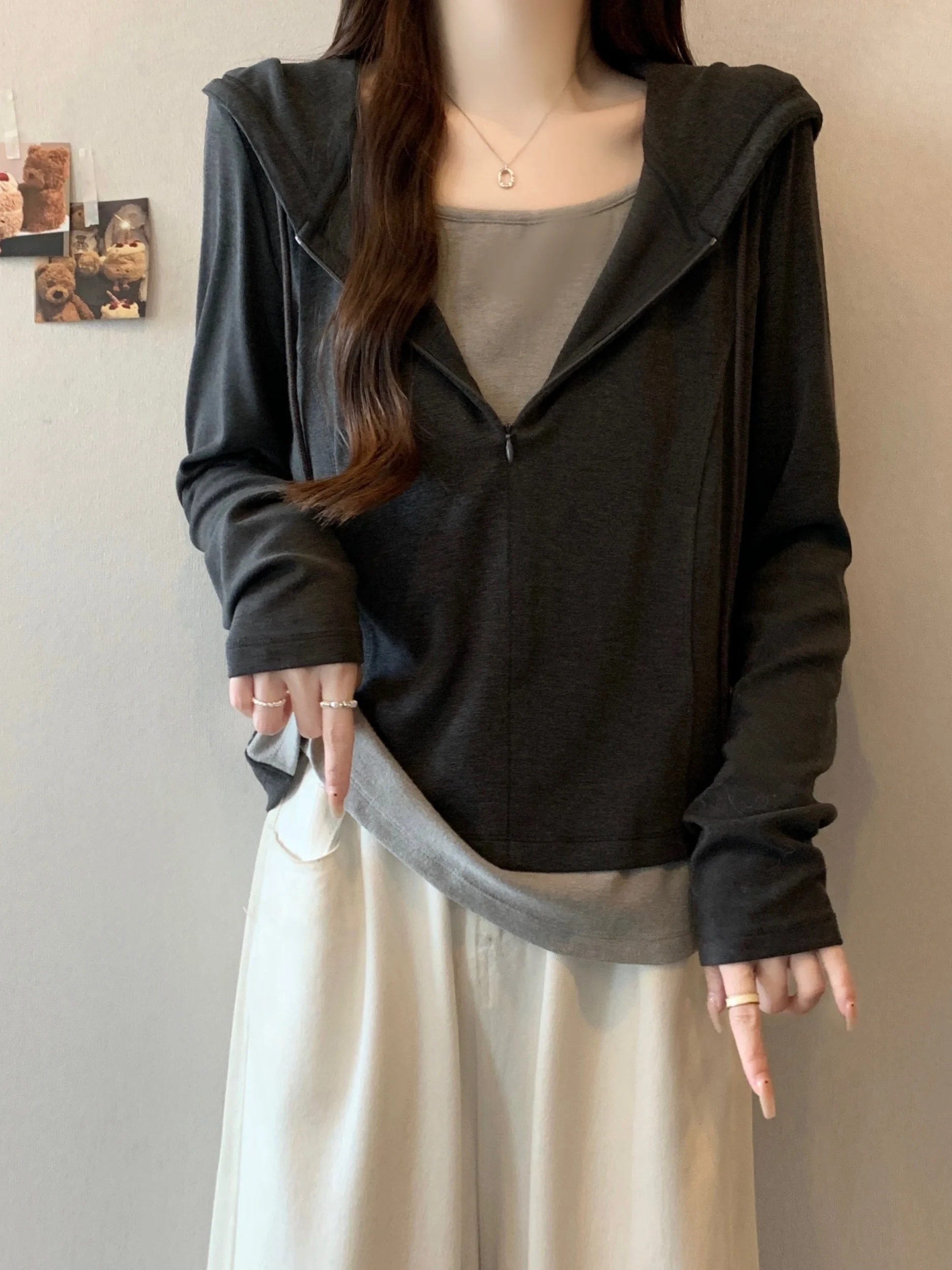 

Женская толстовка с длинным рукавом большого размера для беременных, базовый слой, внутренняя одежда, топ, юбка А-силуэта с высокой талией