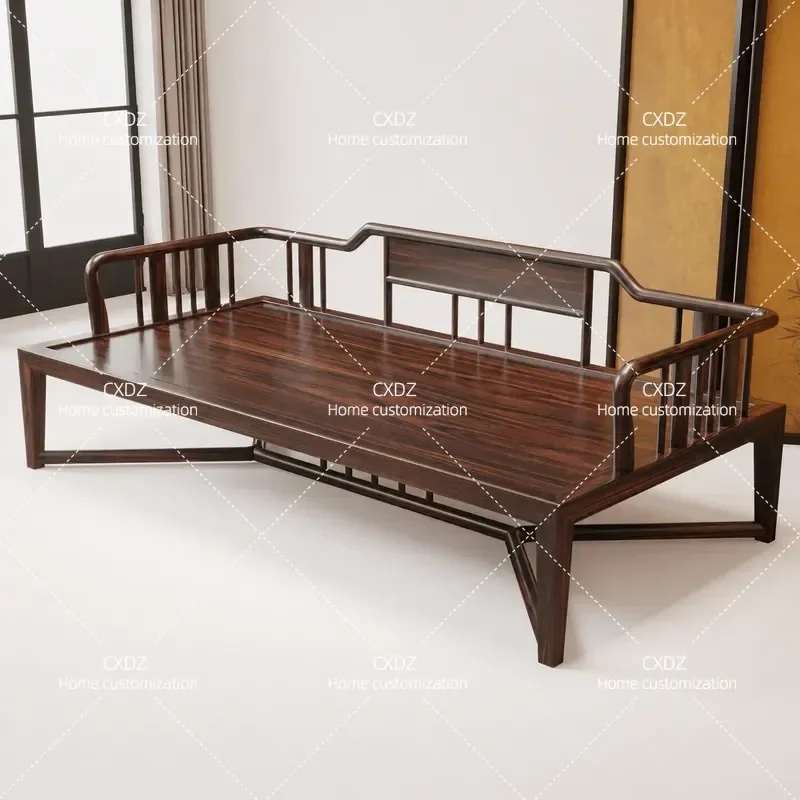 All Solid Wood Arhat Bed New Chinese Tenon Mortise Structure Small Apartment Sofa Household Tea Room Reception Zen Couch