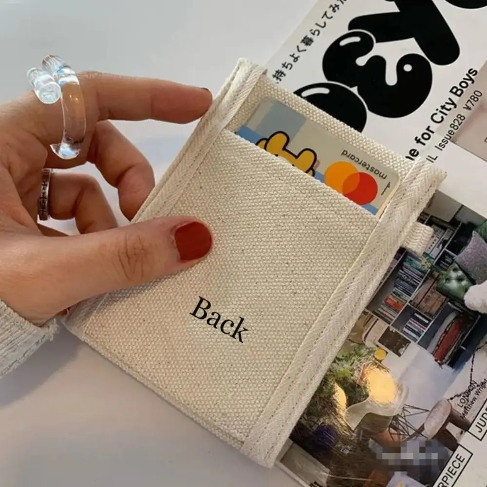 Cute Dual Layer Graffiti Card Holder Floral Printed Anti-degaussing Bus Card Cover Canvas Mini Purse Credit Card Protector