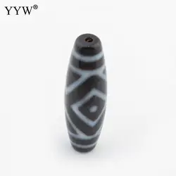 Natural Tibetan Agate Onyx Dzi Beads 38x12x12mm Hole:Approx 0.1mm Jewelry Handmade Making DIY Necklace Bracelet Accessories