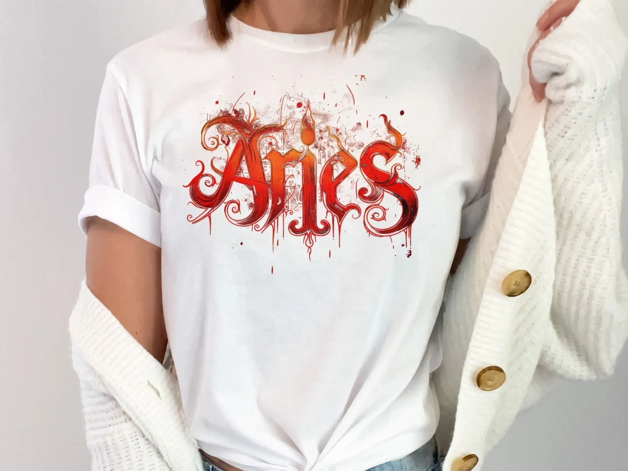 Aries Zodiac Sign T Shirt Astrology Horoscope Lover Gift Unique Birthday Present Trendy