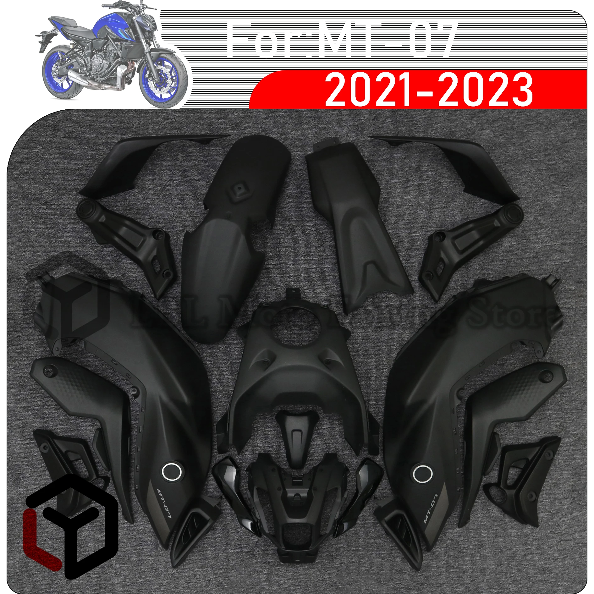 

For YAMAHA MT07 MT-07 MT 07 2021 2022 2023 Motorcycle Fairings Injection Mold Painted ABS Plastic Bodywork Kit Sets