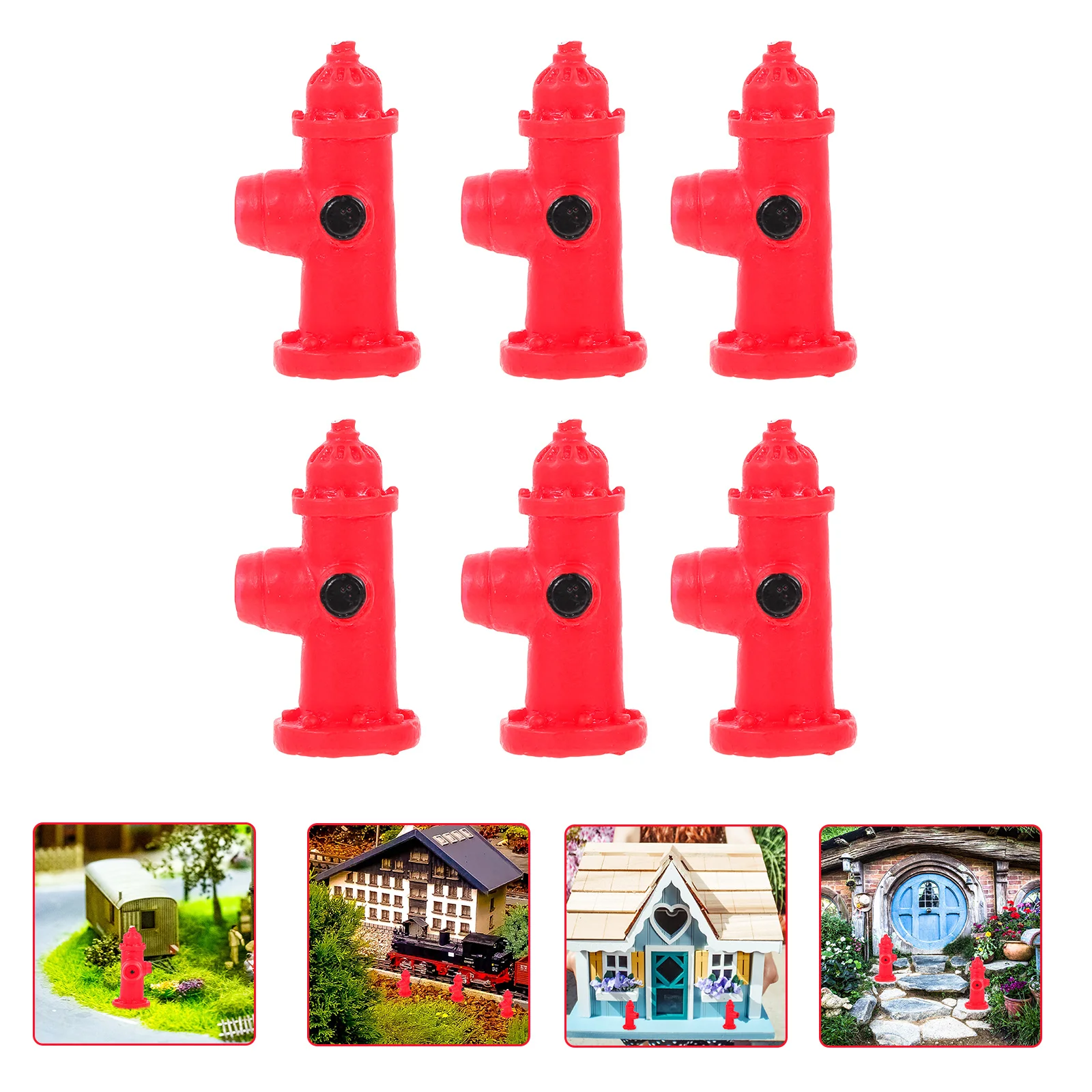 6 Pcs Fire Hydrant Home Decor Desktop Simulated Traffic Sign Resin Craft Small Child