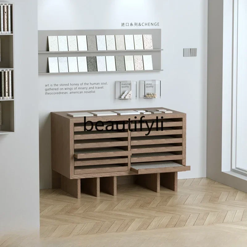 New arrive  Log Wind Sample Display Cabinet Multi-layer Drawer Display Cabinet Product Shelf