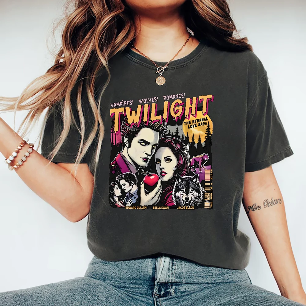 Vintage Twilight T-Shirt Twilight Fans Homage T-shirt Retro Unisex Tshirts Short Sleeve Vampires Shirt Top Gift for Book Lover