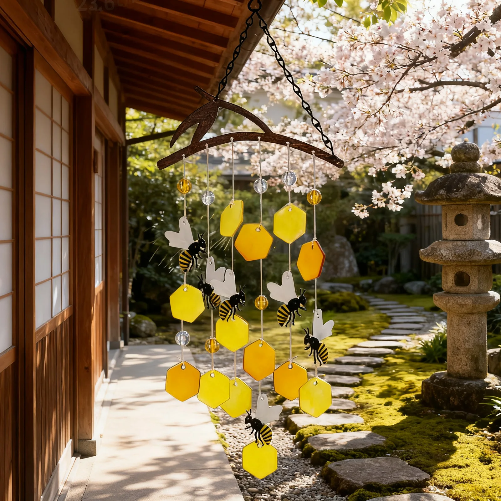 Bee Wind Chime Glas…