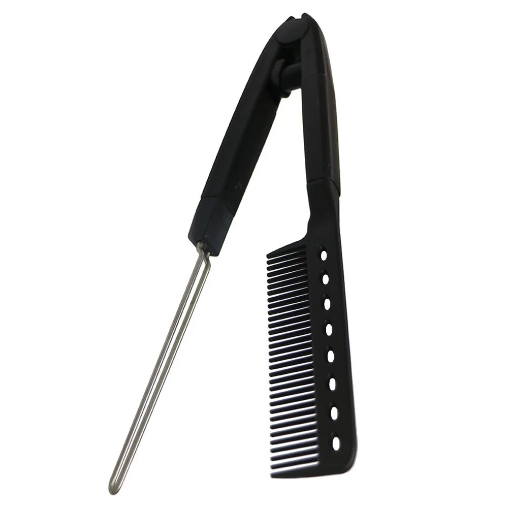 

1pc V Shape Hair Straightening Comb Heat Resistant Styling Tool For Smooth Frizz Free Hair Straightener Comb Brush