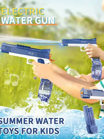 Electric Water Gun Rechargeable Automatic & Manual Spray Gun Capacity Range Up to 32 FT Range for Adults & Kids