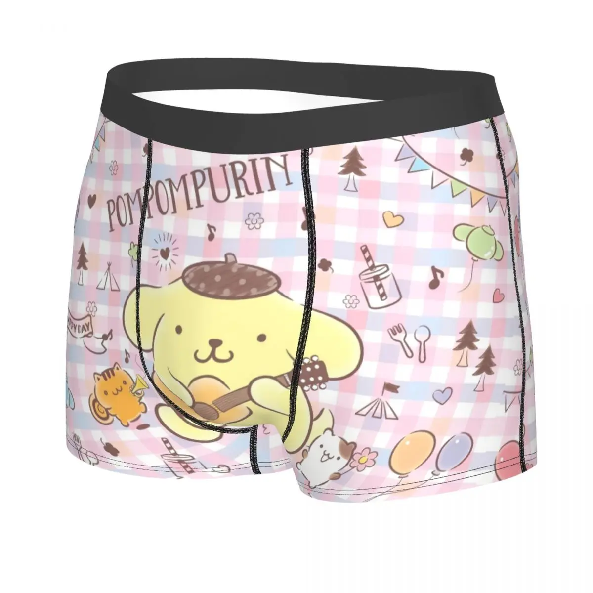 Custom Pompompurin Sanrio Cartoon Boxer Shorts For Men 3D Printed Underwear Panties Briefs Stretch Underpants