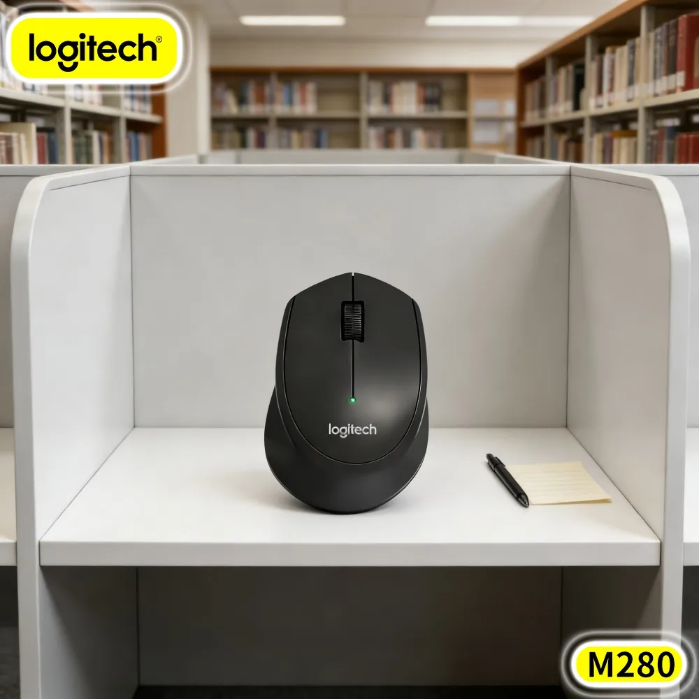 Logitech M280 Ergonomic Wireless Mouse 10M Range 18-Month Battery 1000 DPI For Office Home Linux Laptop