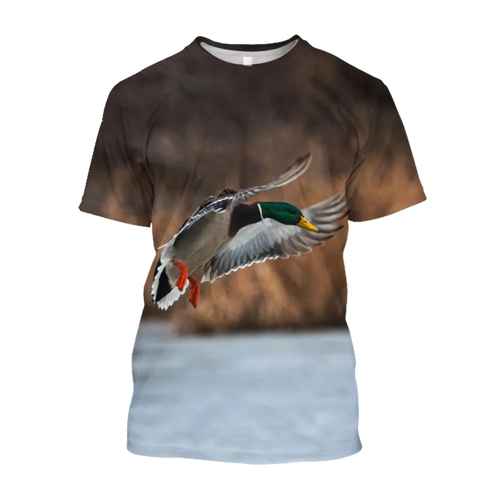 Summer 3D Hunting Duck Printed Animal Camouflage Graphic T Shirts For Men Oversize T-shirts Vintage Tops 90s Aesthetic T-shirty