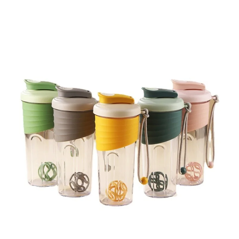 Large Capacity Portable Outdoor Sports Water Bottle - Transparent Protein Shaker Cup with Carrying Strap for Fitness & Hiking