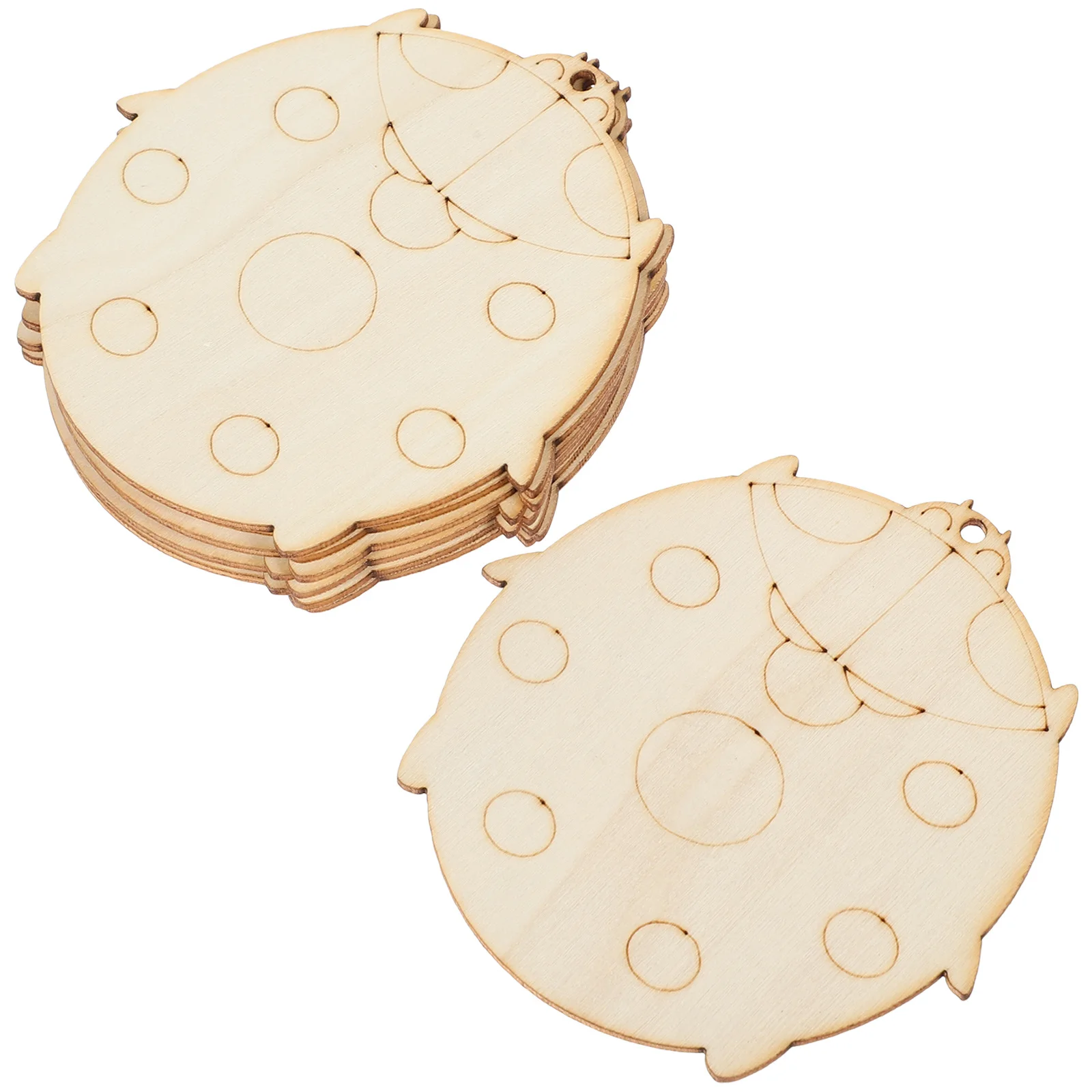 

10Pcs Blank Ladybird Wood Chips DIY Craft Projects Colorful Painting Decorations for Weddings Easter Spring Festivals Handmade