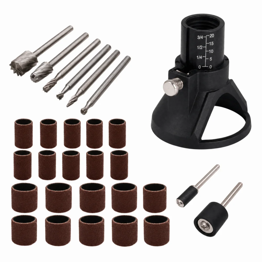 29pcs HSS Material Rotary Multi Tool Bits Metal Construction Multi-Function Router Cutting Guide Sandpaper Included