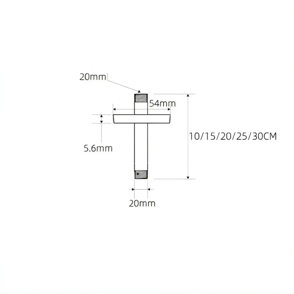 Modern Ceiling Mount Shower Extension Arm Black Stainless Steel Pipe For Rainfall Shower Head Bathroom Plumbing Fixtures