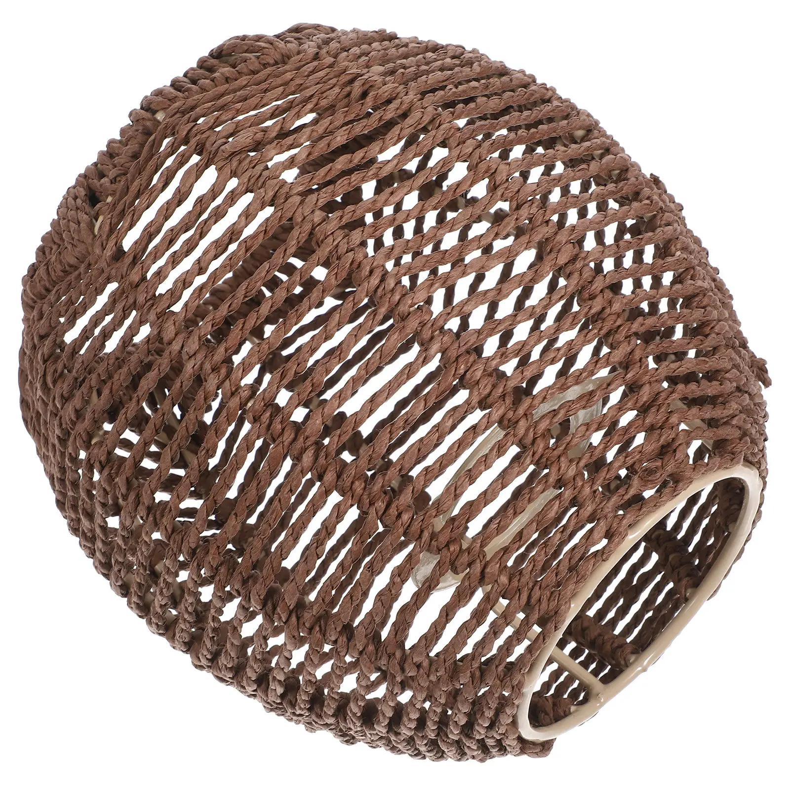 Chinese Style Lampshade Handmade Rattan Woven Chandelier Cover Retro Lamp Shade for Bedroom Home Bar Cafe Decor Lighting