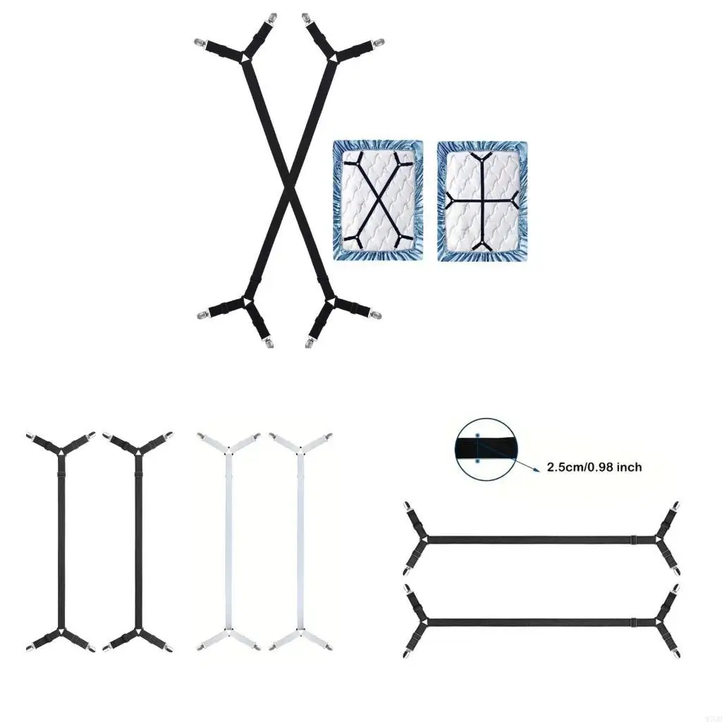 

97QD 2Pcs No Tool Required Bed Sheet Grippers Antislip Design Bed Sheet Tensioners Metal Clips Compatibles With Various Sizes