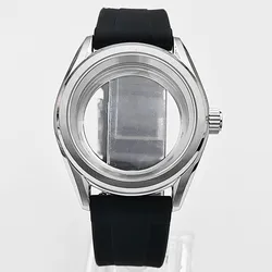 38mm Watch Case With Strap Sapphire Glass Stainless Steel For NH35 NH36 ETA2824 PT5000 ST2130 ETA2836 Miyota8215 8205 821a