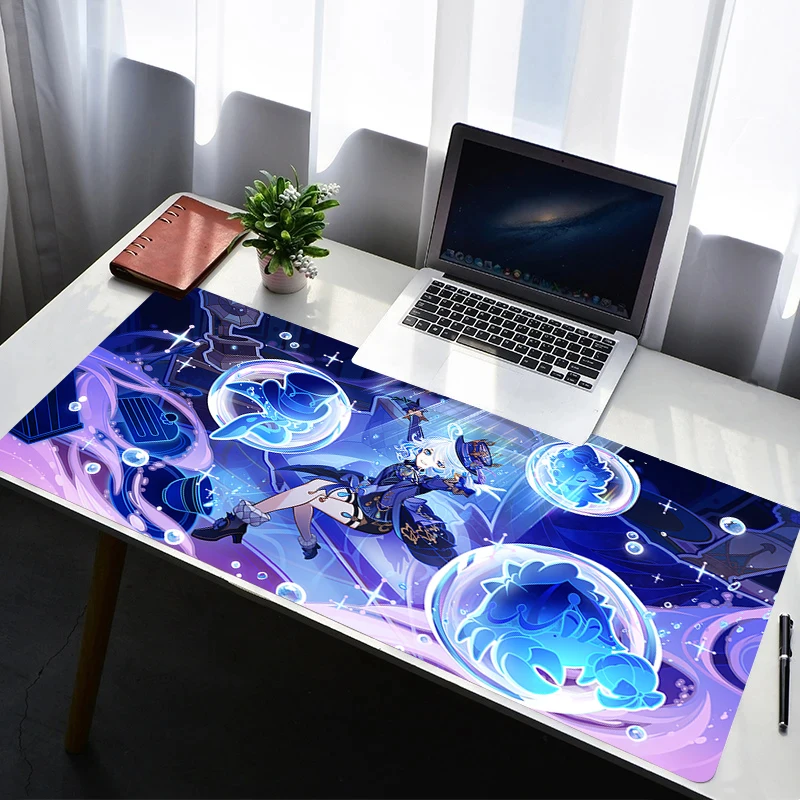 Mouse Pad Non Slip Rubber Mousepad Laptop Gamer Cabinet Keyboard Pad Office Computer Gaming Desk Genshin Impact Furina Mouse Mat