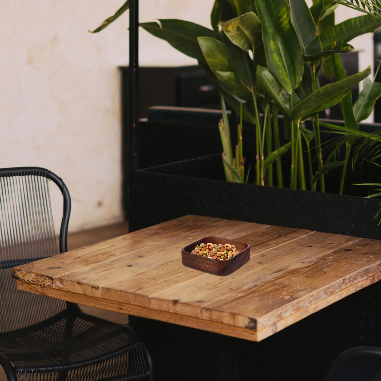 

Stylish Wooden Fruit Bowl Dried Snack Salad Dessert Tray Home Decorative Wood Serving Plate Appetizer Candy Dish Rustic Bread