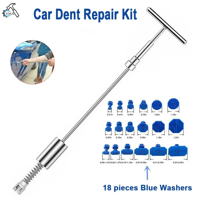 Car Dent Repair Tool Long/Short 2 Styles Paintless Repair Puller Tool Used For Slight Dent Small Hail Dent With 19-31pcs Spacer