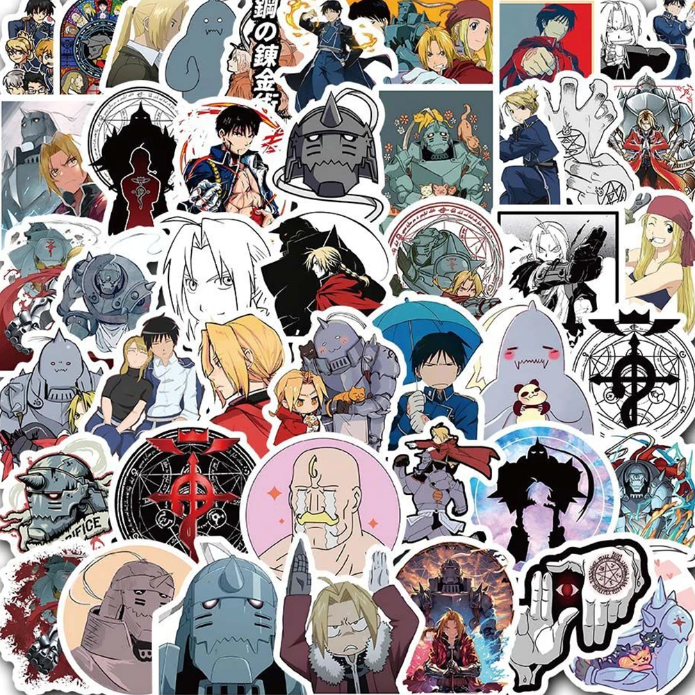 10/30/59/99pcs Edward Fullmetal Alchemist Stickers Elric Alphonse Anime Sticker Skateboard Laptop Phone Winry Rockbell Decals