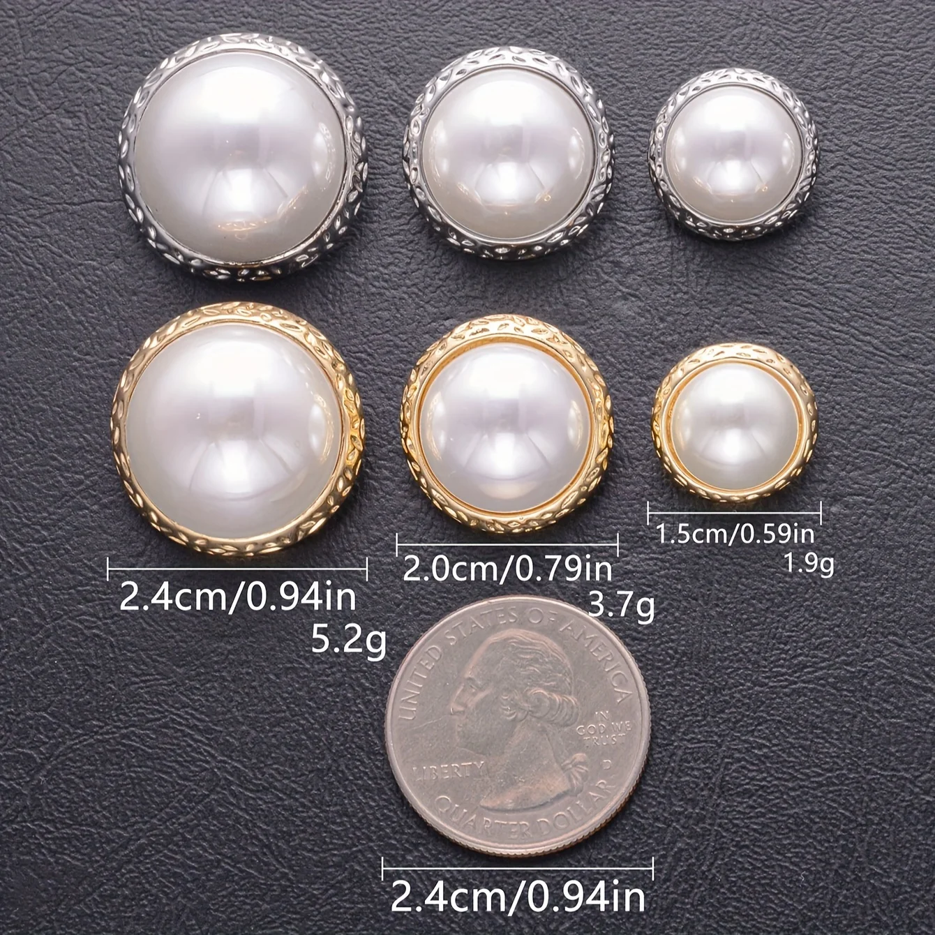 أزرار لؤلؤ مستديرة للقمصان ، خياطة معدنية مزخرفة ، زر ساق ، إكسسوارات تصنعها بنفسك ، مناسبة للقمصان ، السترات ، اللباس ، المعطف ، 16 ، 20 ، 24 ، 10 #4