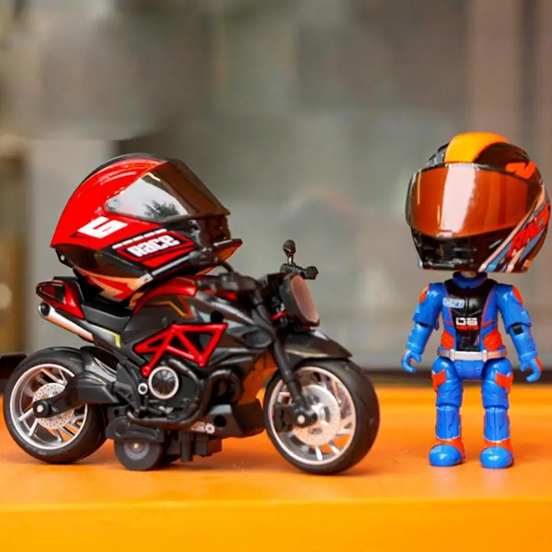 Figurka motocyklowa Wersja 3D Q Figurki akcji Model motocykla Figurki jeźdźcy Zabawka transformacyjna z ruchomymi przegubami