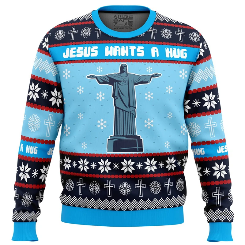 Xmas Christian Jesus Theme Ugly Sweater Men Women Clothing Crewneck Pullover 3D Print Pattern Fashion Trendy Sweatshirt 2025