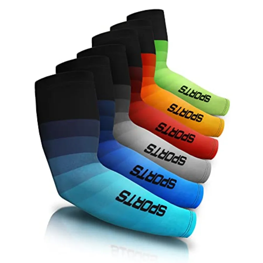 

6 Pairs Arm Sleeve UV Sun Protection Sleeves Cooling Sports Sleeve Anti Slip Ice Silk Warmers Arm Covers for Men Women